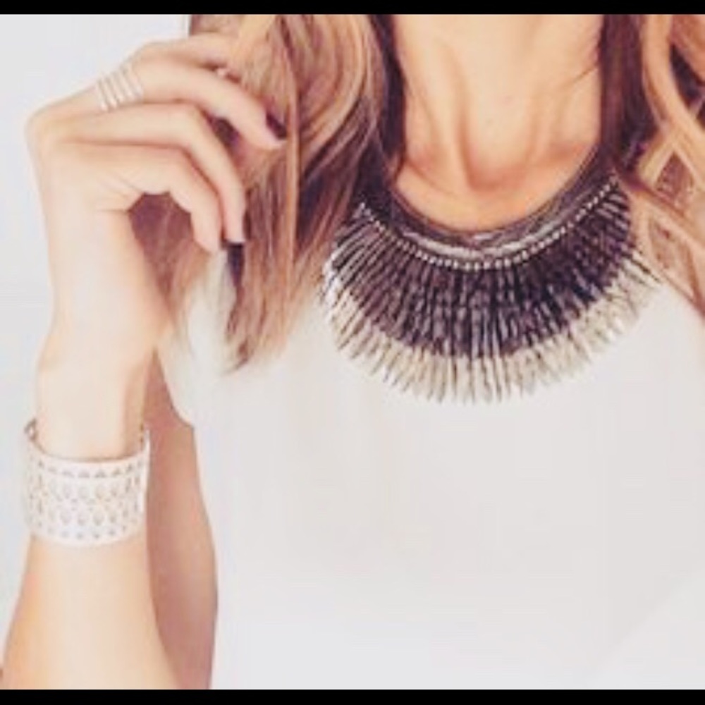 Stella & Dot | Bold Silver Cuff Plait Statement Bracelet Retired - Picture 5 of 8